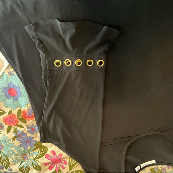 Susan Graver QVC 2 pc trumpet skirt and grommet sleeve top black jersey flowing - Picture 10 of 16